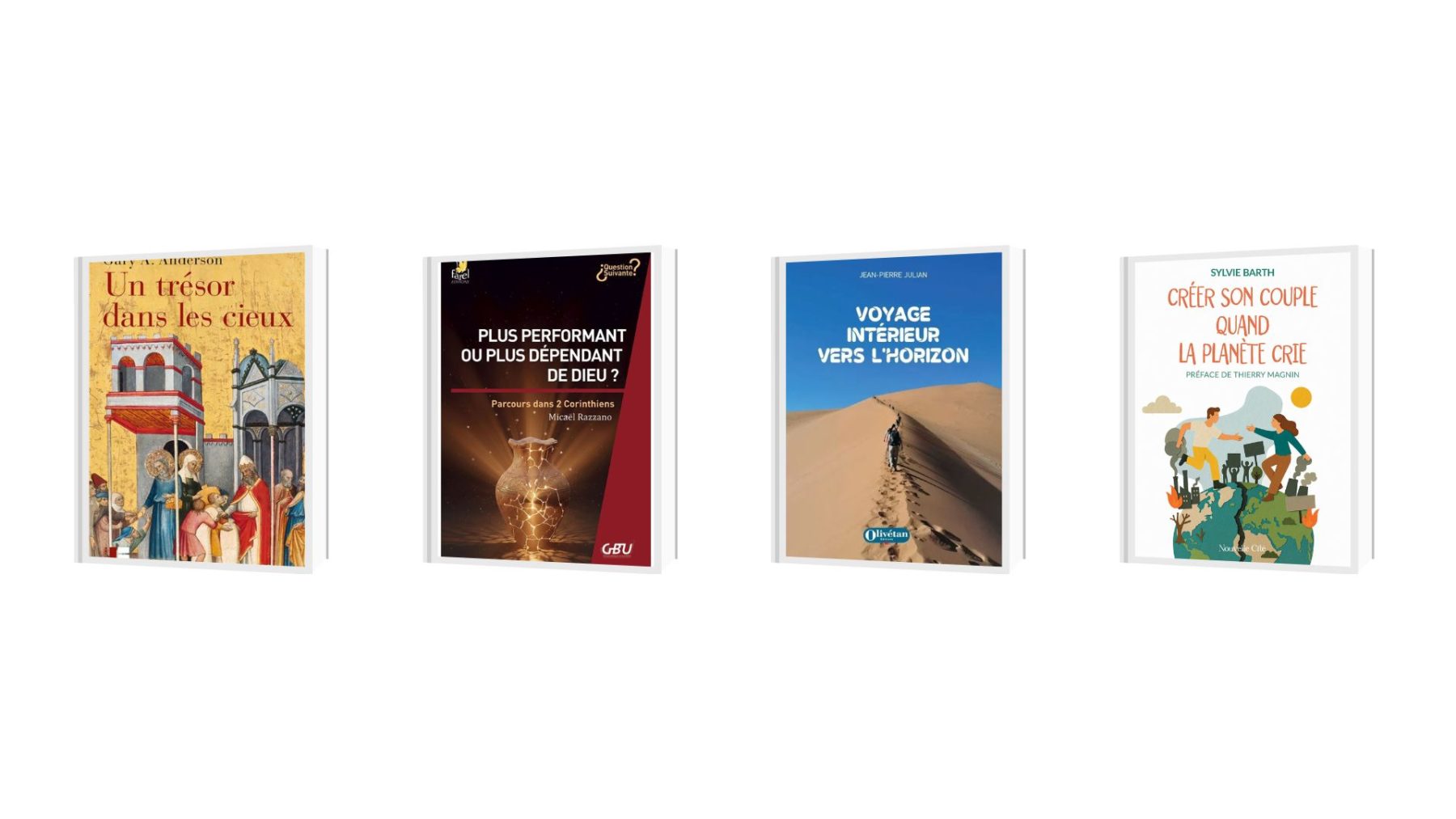 Découvrez quatre ouvrages pour les amateurs de littérature chrétienne: une érudition sur la pauvreté, un appel à la dépendance, un témoignage original et une réflexion mêlant questions de famille et d'écologie.