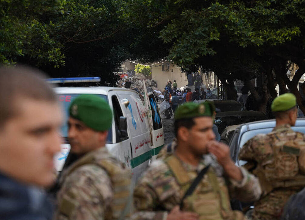 Rue de Beyrouth après une série de frappes israéliennes, le 8 avril.