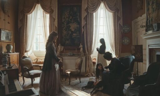 Les sœurs Dashwood dans un intérieur du film «Raison et sentiments» de Georgia Oakley