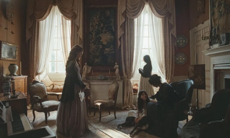 Les sœurs Dashwood dans un intérieur du film «Raison et sentiments» de Georgia Oakley